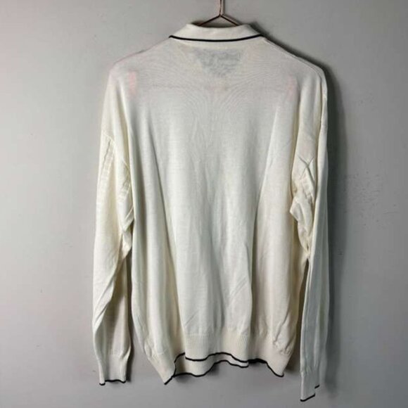 Marcello Mens Knitted Long Sleeve Quarter Zip Sweater Off White Size Large - Picture 8 of 9